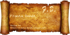 Franta Donát névjegykártya